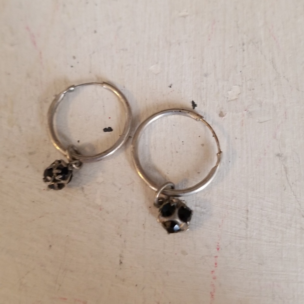 Sterling Silver And Black Stone earrings